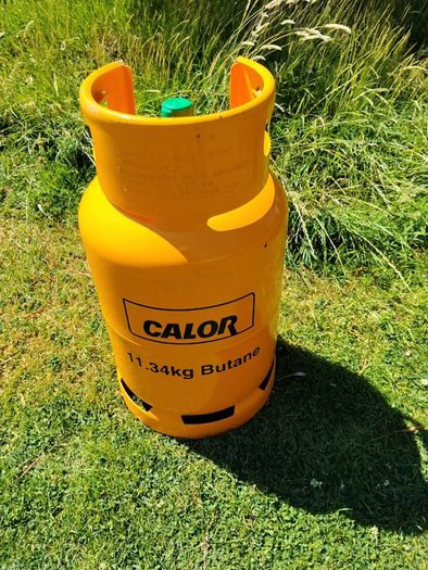 Calor Butane Gas Bottle, half full.