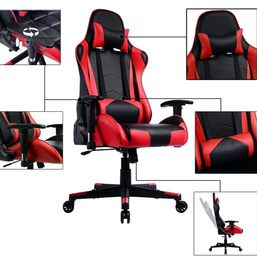 Gaming chair Black and red totally adjustable