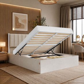 King Hydraulic Lift Ottoman Storage Bed
