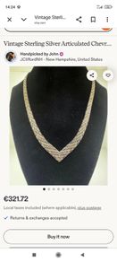 Vintage Chevron silver necklace