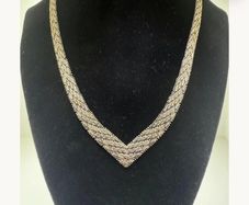 Vintage Chevron silver necklace