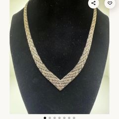 Vintage Chevron silver necklace