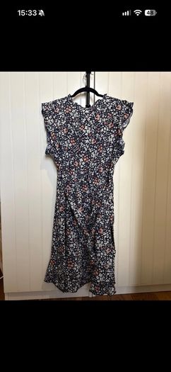 Apricot ditsy cluster ruffle dress