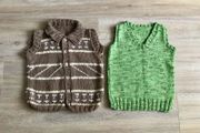 2 hand knit body warmer 4-6y
