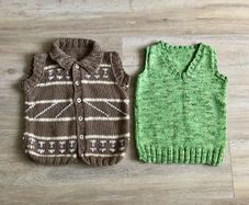 2 hand knit body warmer 4-6y