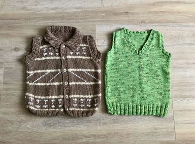 2 hand knit body warmer 4-6y