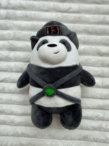 Miniso Cartoon Network We Bare Bears Ninja Panda Bear Plush approx. 9" Used Dirty Please look at the pictures