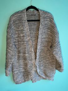 Zara knit oversized grey cardigan M