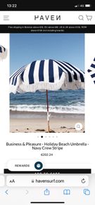 New Lauren navy stripe beach parasol by business and pleasure
