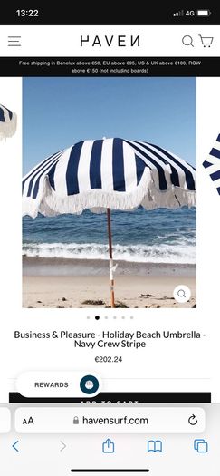 New Lauren navy stripe beach parasol by business and pleasure