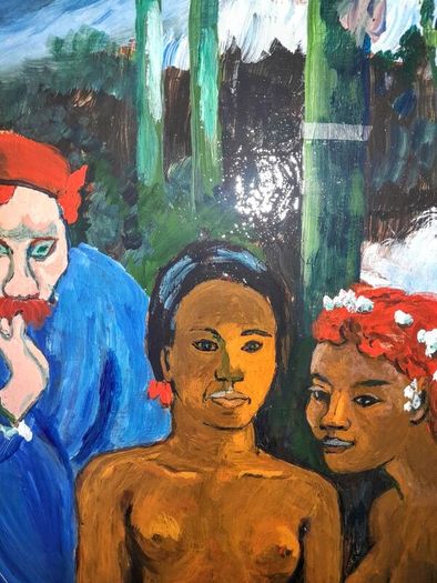 Stunning vintage oil painting after Gauguin