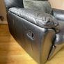 Black Leather Sofa with Recliner Back Image 4