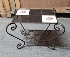 Vintage Wrought Iron Coffee Table / Garden Plant Stand