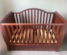 BR baby brand sleigh cot bed