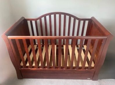 BR baby brand sleigh cot bed