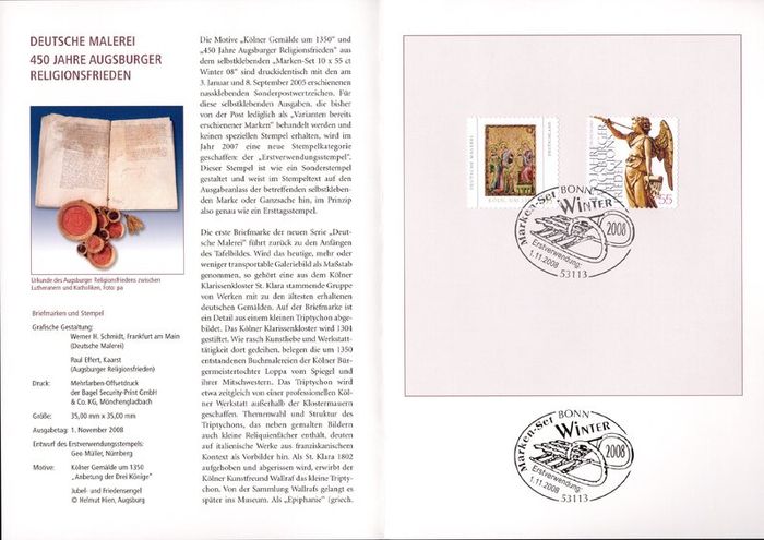 2008 Bundes Republic Deutschland (Germany) Federal Annual Stamp EFT Collection 2008. Includes 49 images of contents