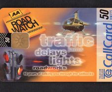 1999 Ireland 50 unit 10 years of the AA providing traffic reports and accident information (ODS3) Call Card Used