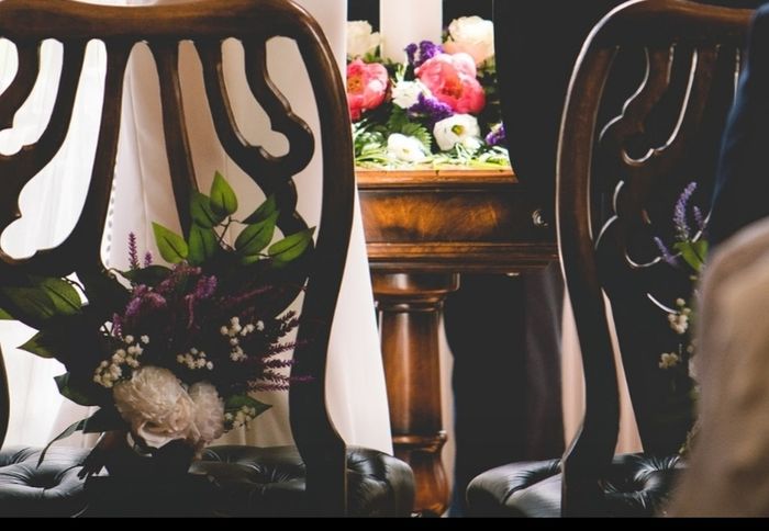 Lavender chair/ pew ends