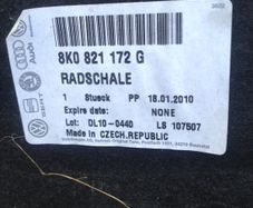 Audi A4 front right fender liner