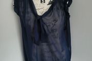 navy blouse with bow tie - any reasonable offer