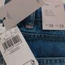 New! Youths teenager Mango Sam carrot blue denim jeans Euro 38 Image 3