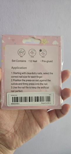 Heart, Bow, Checkered Press on Nails in Pink and White for Kids