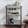 Trolley with Removable Meal Tray Serving Cart Rolling trolley Image 4