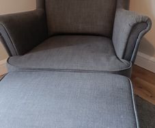 Grey IKEA Strandmon wing chair