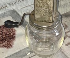 Beautiful Rare Old Androck Uniform Nutmeat Chopper with a Glass Jar Postage Available