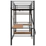 Bunk Bed with Table Frame Grey Metal 90x200 cm Image 5