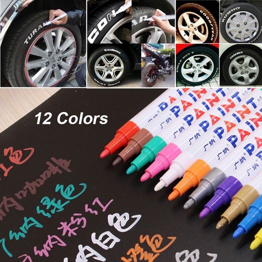 Waterproof Alloy Wheel Rubber Permanent Paint Marker Pen for opel astra peugeot 307 bmw e46 kia cerato nissan teana seat ibiza