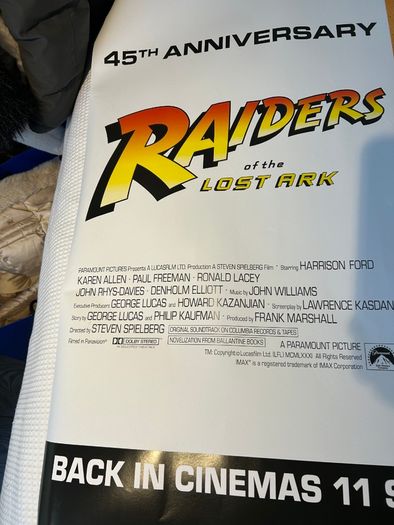 Raiders of the Lost Ark 45th Anniversary Cinema Poster