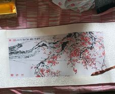 Chinese "Nature themed" Hand painted Silk scroll art