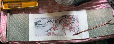 Chinese "Nature themed" Hand painted Silk scroll art