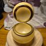 Vintage Mid Century Italian Alabaster Trinket / Jewelry Box With Flowers Image 2