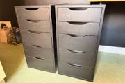 2x IKEA Alex Drawers Black