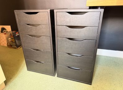 2x IKEA Alex Drawers Black