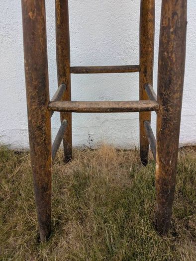 Vintage Rustic Wooden Bar Stool