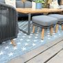 Ex display limited edition 200cm x 300cm navy and white star print indoor/outdoor rug Image 8
