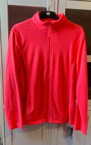 Neon Coral Zip Fleece Jacket Size Large BNWT