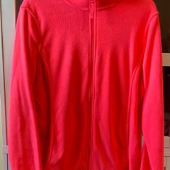 Neon Coral Zip Fleece Jacket Size Large BNWT