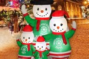 6FT Christmas Inflatables Decorations Xmas Snowman Cute Blow Up Inflatables Snowmen Decorations for Yard Lawn Garden Outdoor Decorations (FREE POSTAGE)