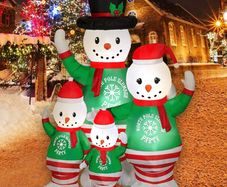 6FT Christmas Inflatables Decorations Xmas Snowman Cute Blow Up Inflatables Snowmen Decorations for Yard Lawn Garden Outdoor Decorations (FREE POSTAGE)