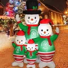 6FT Christmas Inflatables Decorations Xmas Snowman Cute Blow Up Inflatables Snowmen Decorations for Yard Lawn Garden Outdoor Decorations (FREE POSTAGE)