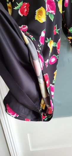 SOZI Garden Party floral on black dress Sz L (Fit 10-12 UK) - Rrp 199 (New)