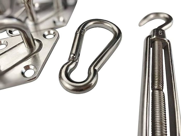 Sun Shade Sail Fixing Kit for Square and Triangle, Rectangle, 316 Stainless Steel Fixing Hardware Accessories Kits with Screws, Deck Garden Lawn Patio