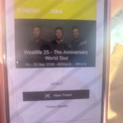 Westlife Standing ticket Friday night