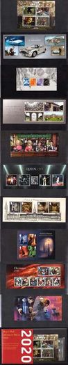 2020 Great Britain Royal Mail Miniature Sheets Pack with all miniature sheets issue in the year Mint Never Hinged (MNH)