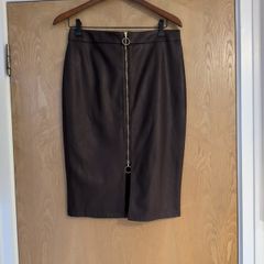 F&F Burgundy Faux Leather Skirt.  S.12.  B.N.W.T