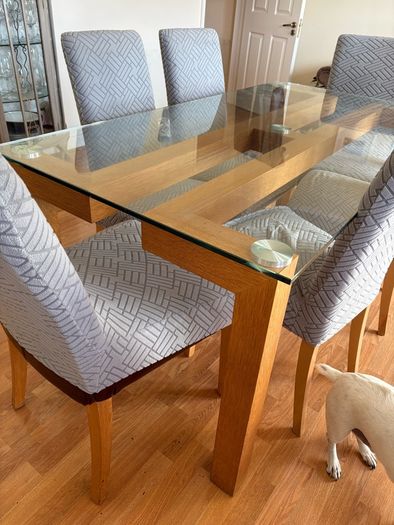 Glass Dining Table and 6 Chairs
